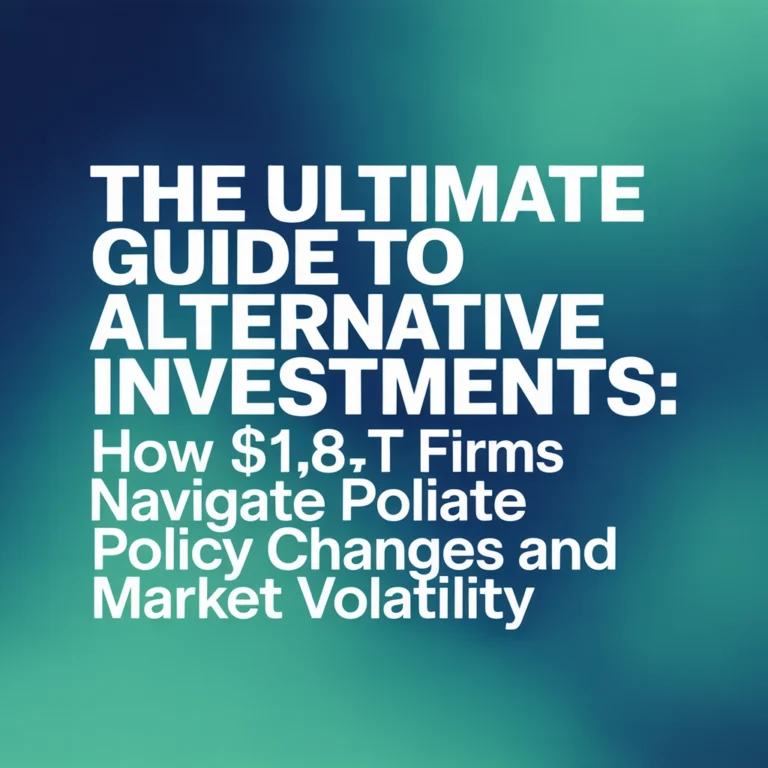 The Ultimate Guide to Alternative Investments: How $1.8T Firms Navigate Policy Changes and Market Volatility
